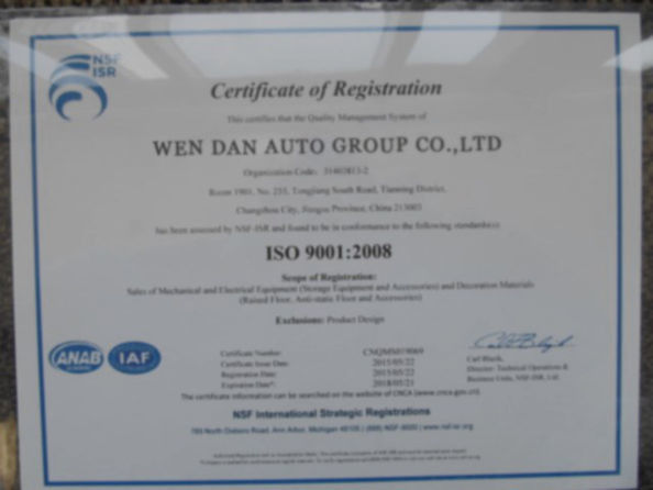 China Zangoo Auto Group Co., Ltd zertifizierungen